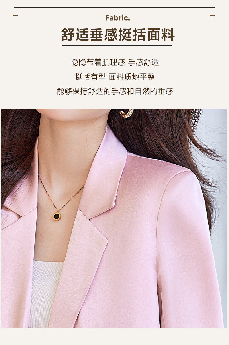 New Chinese-Style Women's Summer Thin Suit for Petite Figures, High-End Professional Attire, Acetate-Like Blazer