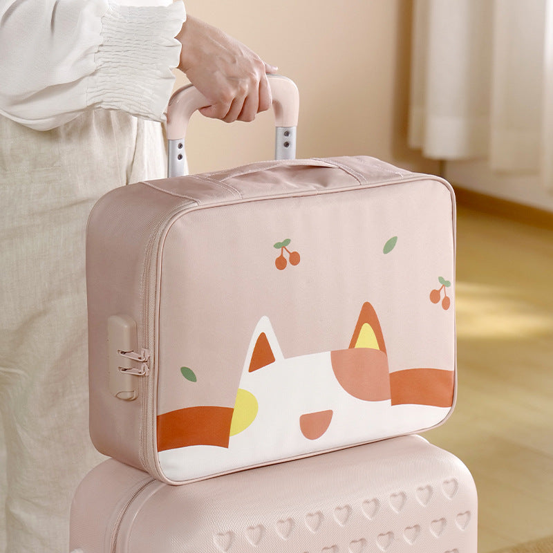 Three-layer Locked Certificate Storage Bag Waterproof Large Capacity Multi-functional Business Travel Briefcase