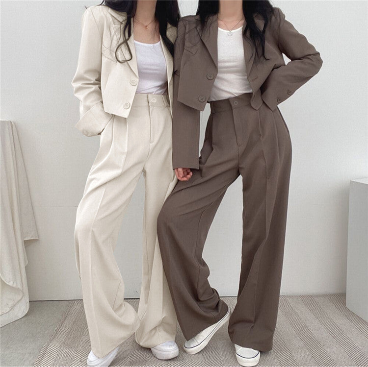 Autumn 2022 New khaki Small Suit Jacket Women's High Sense Small Temperament Commuter Suit suit