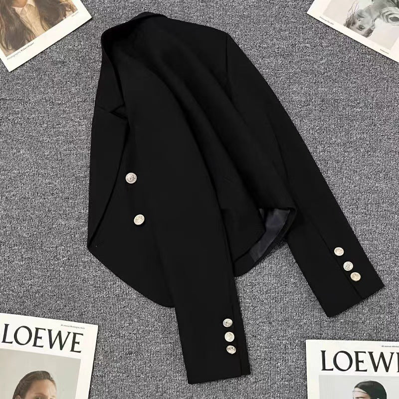 Small Suit Jacket Women's 2025 New Spring and Autumn Casual Korean Style Design Sense Black Small Suit Outside Cross-border