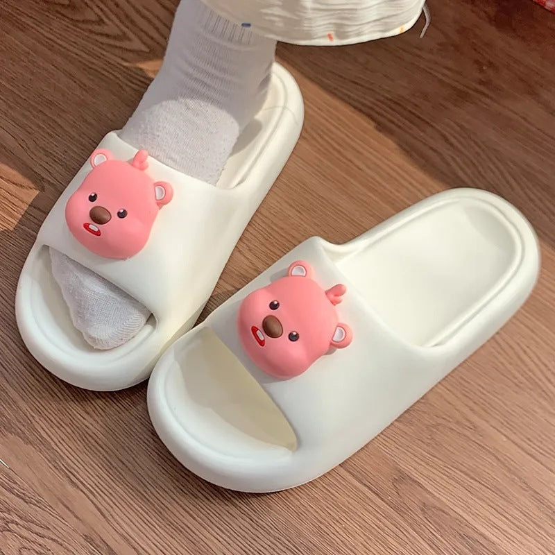 EVA Material Slip-on Slippers Women's Summer Outer Wear Cute Ins Home Non-Slip Indoor Thick Sole Sandals slipper