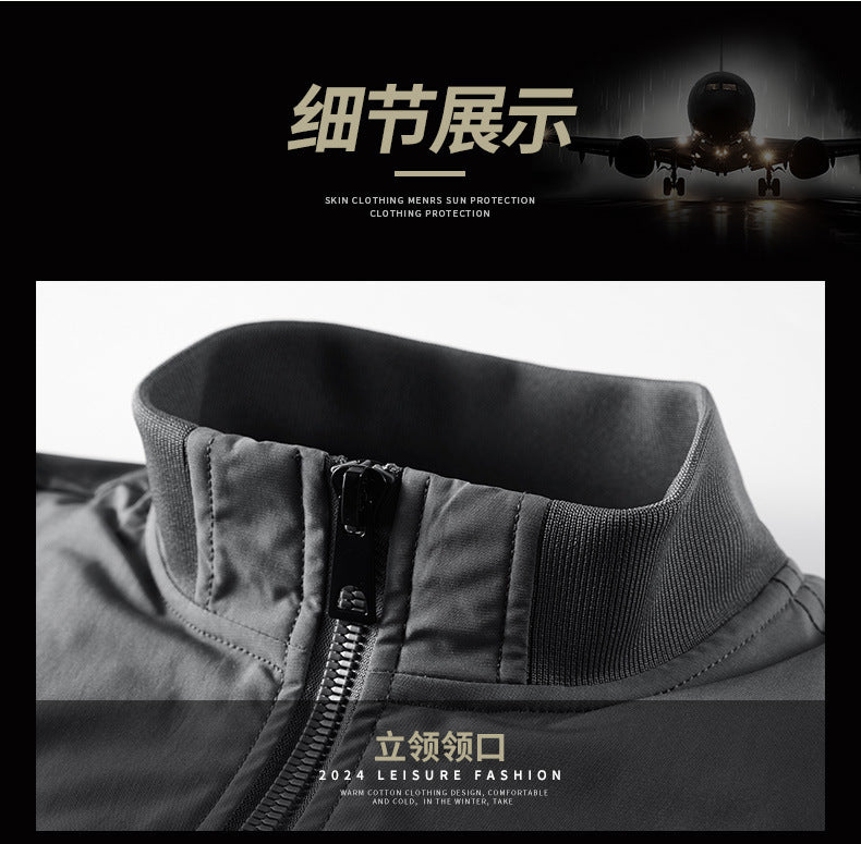 Flying Suit Men's Jacket Cotton Coat Autumn and Winter American Retro Loose Casual Middle-aged Casual Jacket Cotton Coat Coat