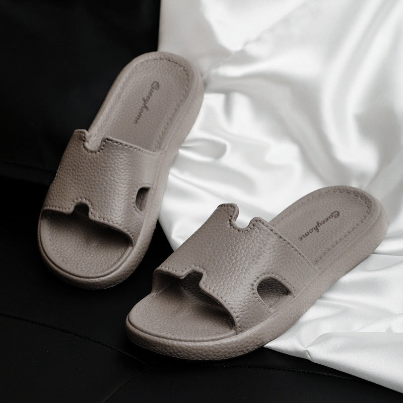 Fashion Retro High-end Sense Leather Pattern EVA Outer Wear Sandals and Slippers Women's Home Non-slip Soft Bottom Slippers Women's Summer