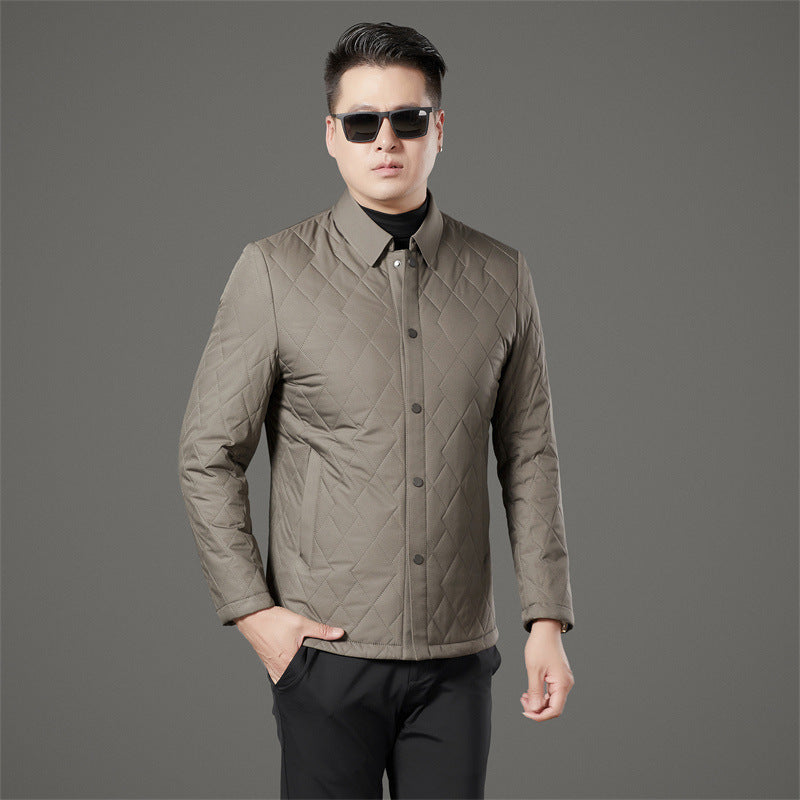 24 Winter Men's Cotton Jacket for Young and Middle-Aged, Casual Trendy Warm Silk Cotton Coat, Casual Outerwear for Men