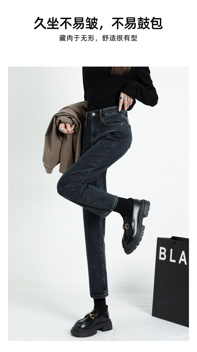 Women's Cropped Cigarette Pants 2026 New Autumn High-Waisted Slim-Fit Stretchy Skin-Friendly Comfortable Baguette Narrow Straight-Leg Pants