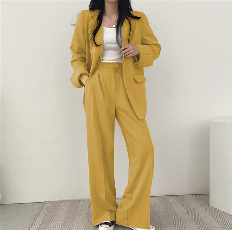 Suit Jacket High Sense Women's Spring and Autumn Design Sense Thin Niche Professional suit Temperament Slim-fit Small Suit Two-piece Set