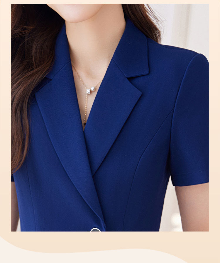 Short-Sleeved Suit Women's Summer 2025 New Classy Formal Hotel Jewelry Front Desk Professional Elegant Work Clothes