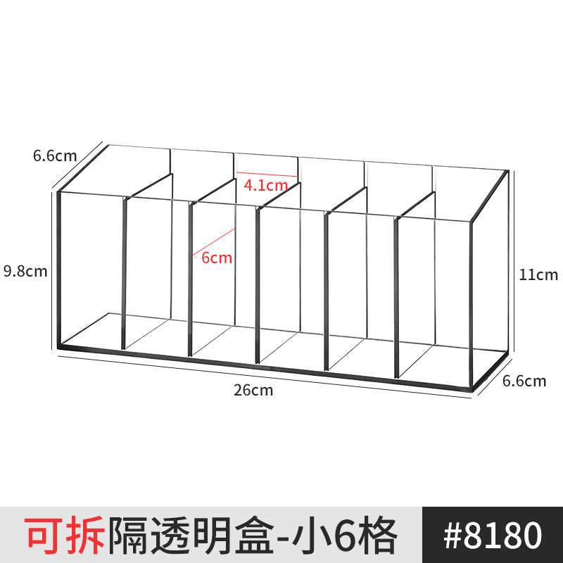 Pen Holder Desktop Stationery Storage Box Transparent Acrylic Multifunctional Student Pen Holder Office Note Pad Organizer Box