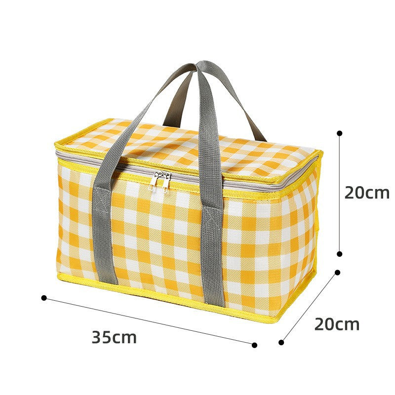 Mesh Picnic Basket Large Capacity Foldableable Outdoor Picnic Cooler Bag Cake Preservation Aluminum Film Insulation Bag