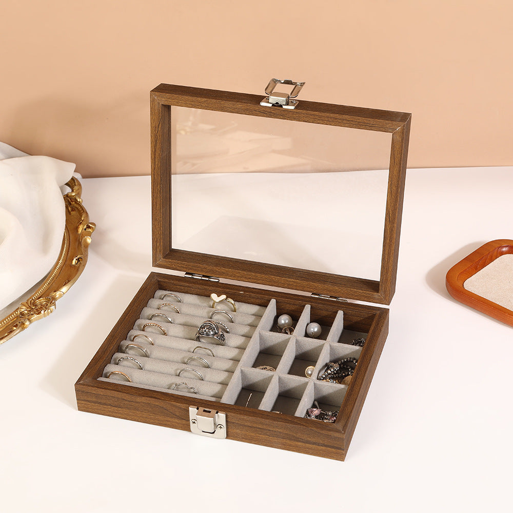 Wooden Jewelry Box Necklace Jewelry Ring Jewelry Box Jewelry Storage Box Bracelet Solid Wood Black Walnut Display Stand