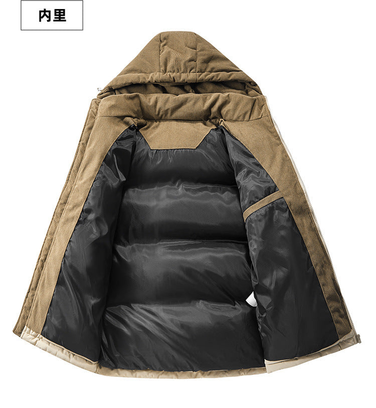 Cross-Border Large Size Hot-Selling Hooded Removable Couple High-Quality Cotton Clothing Autumn and Winter Thickened Cotton Windproof and Warm Cotton Clothing