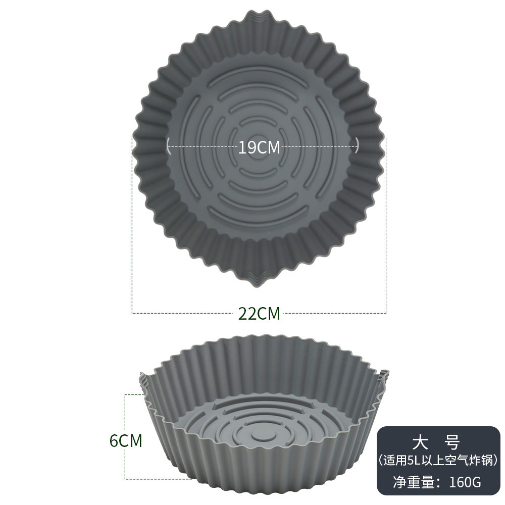 New Amazon Spot Air Fryer Easy to Clean Round Silicone Baking Pan Fryer Baking Pan Mat High Temperature Resistant Kitchenware
