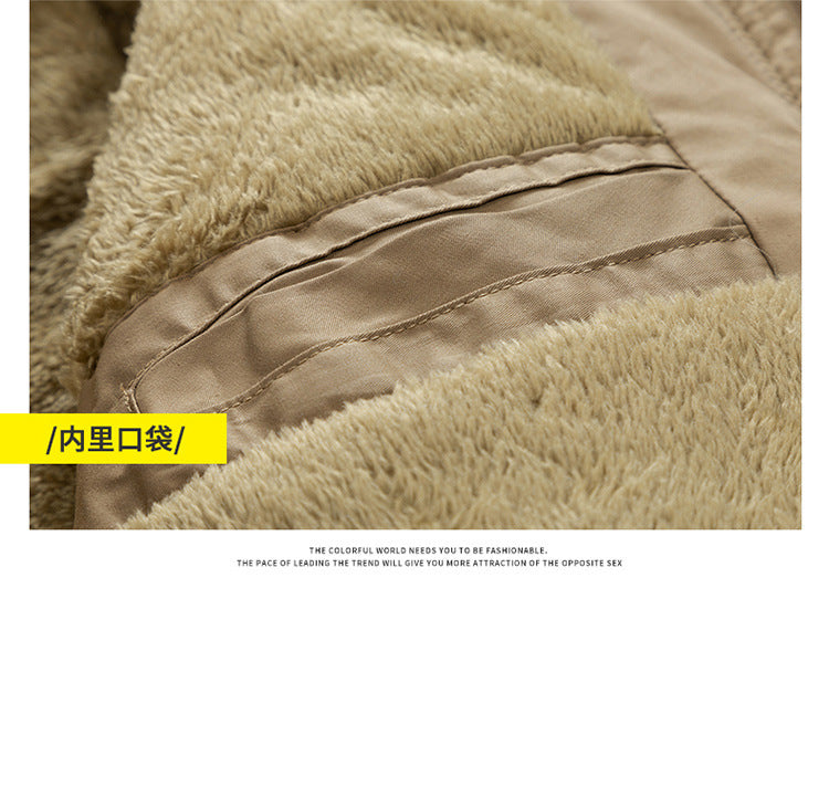 Autumn and winter new men's windbreaker Korean slim fit mid-length thick hooded coat plus size casual men's trendy