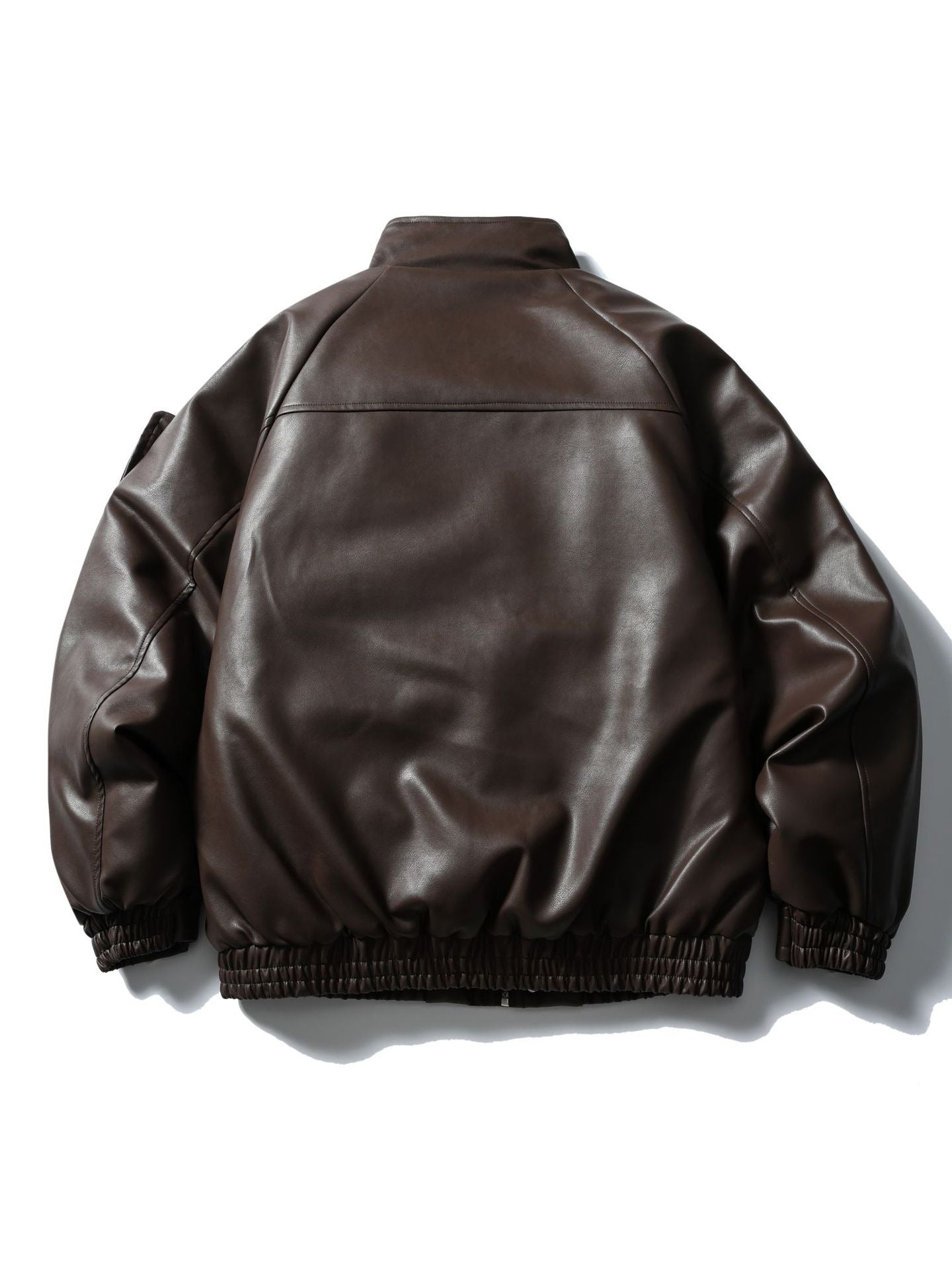 Mr. Song's Cross-Border Trendy American Retro Pu Leather Motorcycle Jacket for Men and Women, Thick Cotton Coat with Large Pockets