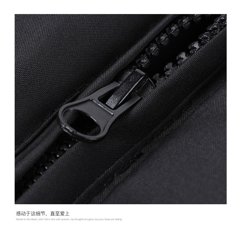Casual Clothing for Men, Flight-Style Warm Clothing, Men's Hong Kong-Style Trench Coat, Youth Trendy Brand, 2025 Winter Fleece-Lined Thick Short Cotton Jacket