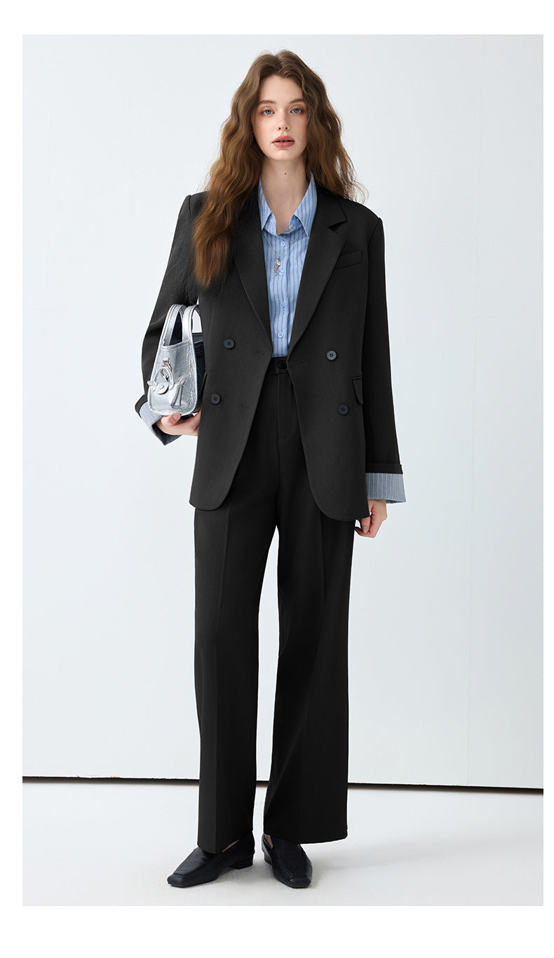 High-End Blazer Women's Autumn Professional Wear Elegant Goddess Style Classy Loose Casual Wide-Leg Pants Suit