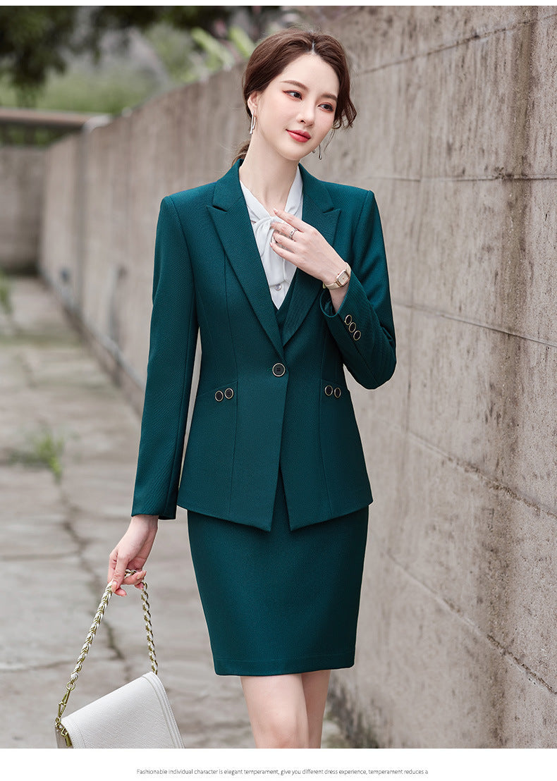 Amazon European and American Cross-Border Popular Commuter Foreign Trade Women's Blazer Professional Pants Dress Two-Piece Suit