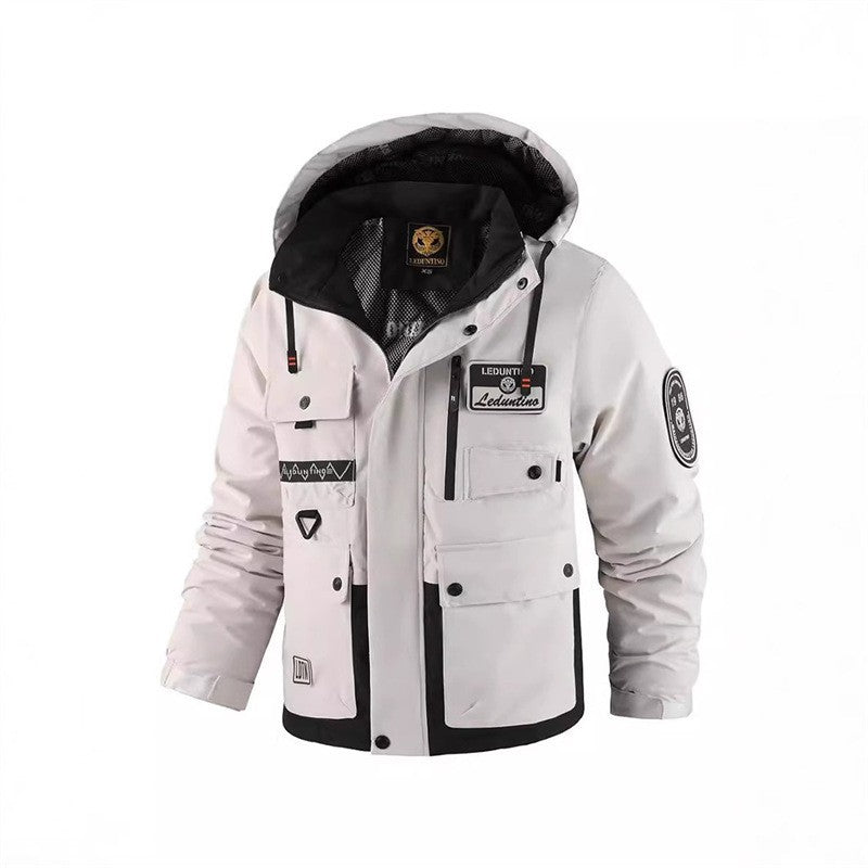 Cross-Border New Thickened Cotton Coat Outdoor Warm Cotton Coat Winter Men's Large Size Hooded Jacket Waterproof Jacket Wholesale