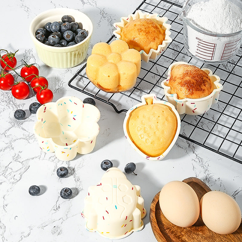 New Silicone Muffin Cup Cake Baking Dessert Tart Pudding Mold Cake Cup Silicone Baking Mold Supply