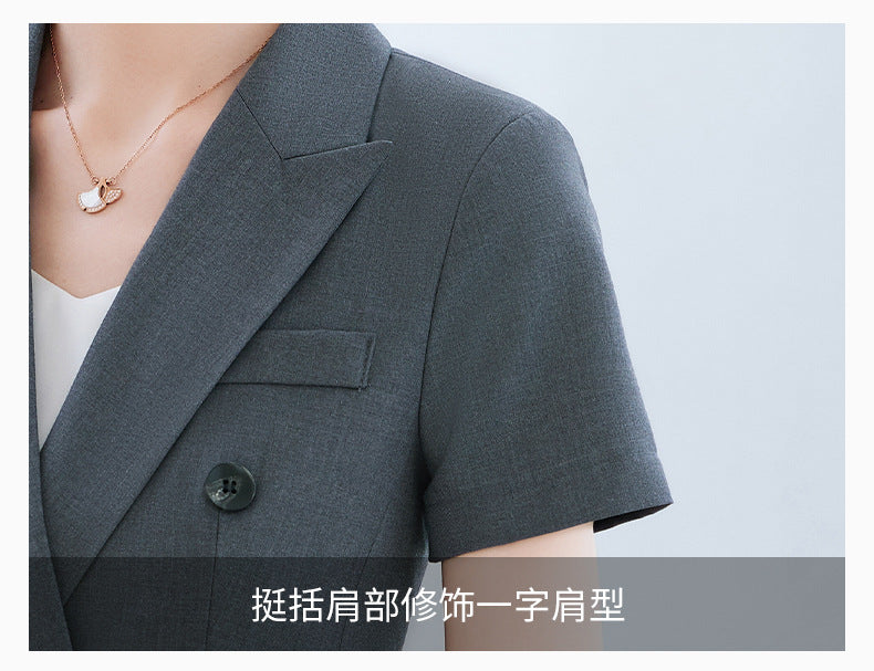 High-End Short-Sleeved Suit for Women 2025 Summer New Style Professional Wear Hotel Manager Bank Work Clothes