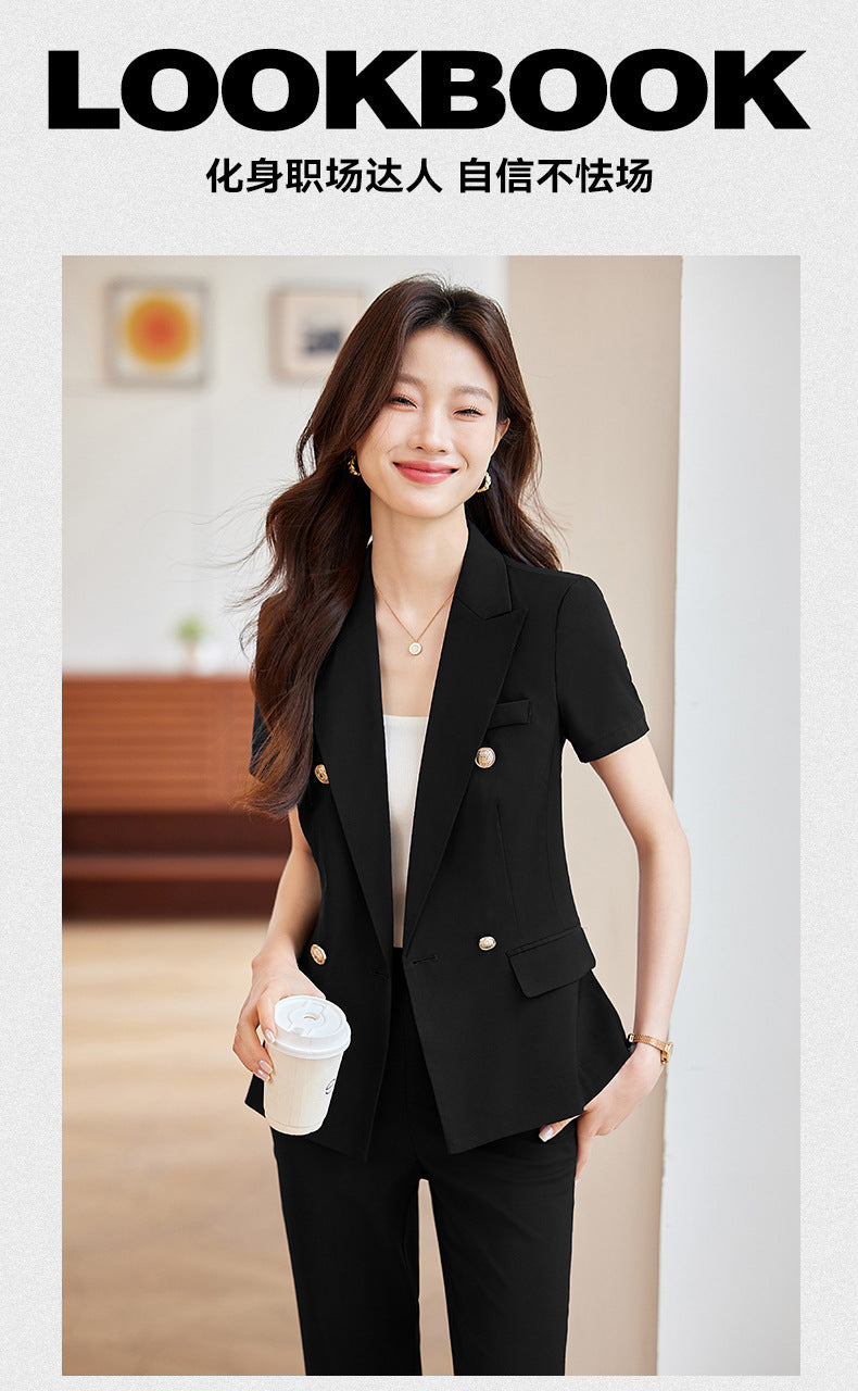 Black Slim Business Suit suit Jacket Female Student Civil Servant Interview Hotel Manager Dress Overalls