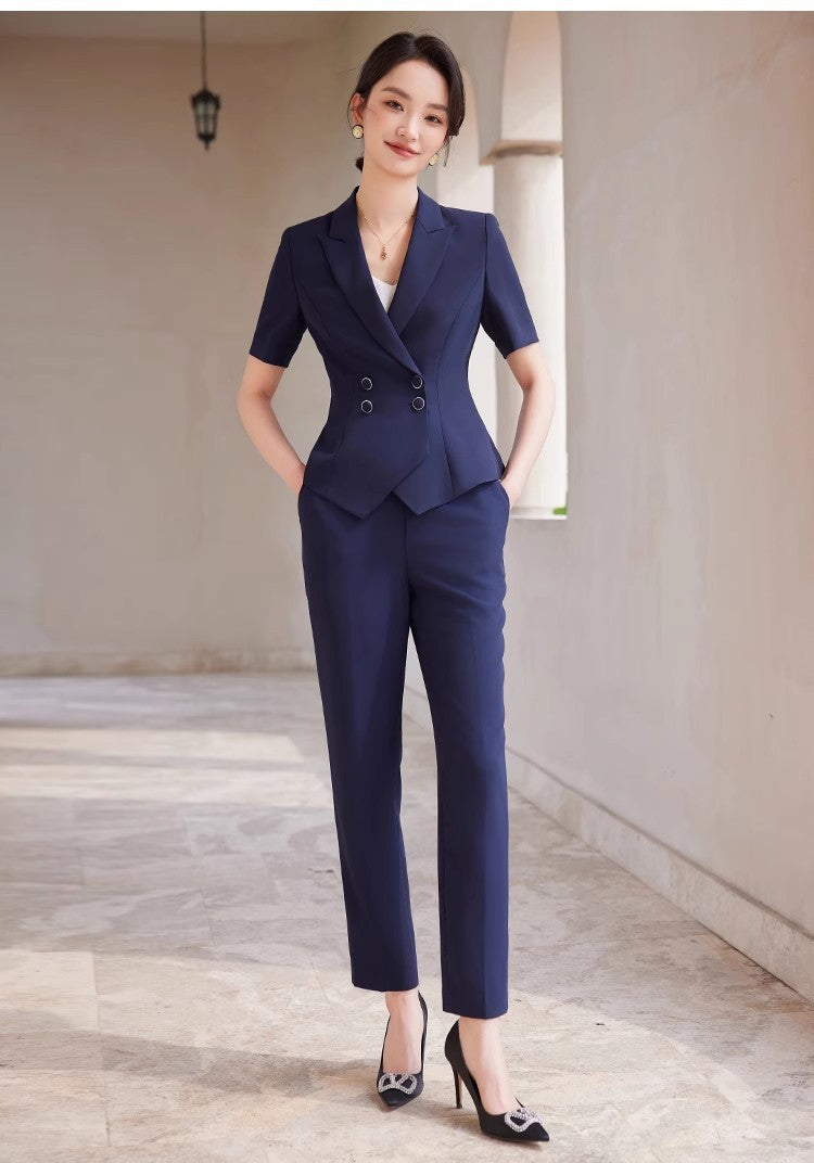 Aishangchen Sales Department Temperament Suit 2025 New Work Clothes Professional Business Short-Sleeved Suit Professional Wear