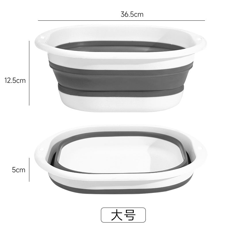 Folding Washbasin Bait Tray Fishing Gear Plastic Large Basin Square Basin Thickened Plastic Washbasin for Student Dormitory Use