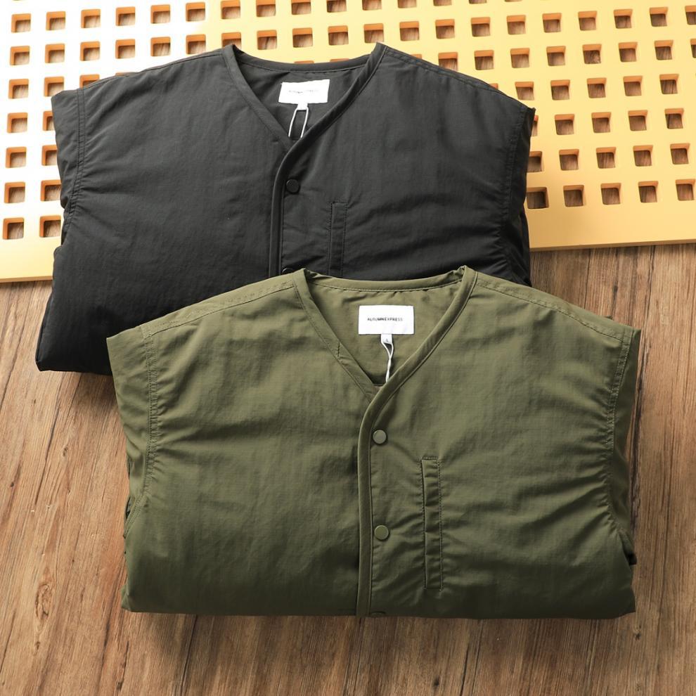 Retro Collarless Layered Thickeneded Men's Winter Jacket Loose Casual Autumn and Winter Warm Inner Lining Men's Cotton Jacket