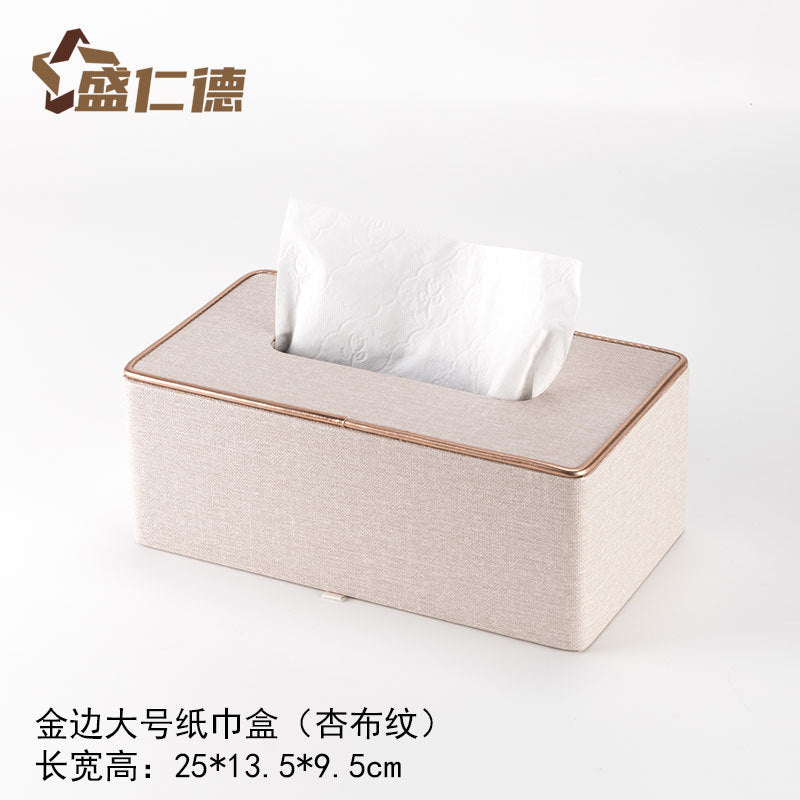 Leather Rectangular Creative Hotel Tissue Box European-style Car Tissue Box Leather Living Room Tissue Box Household Paper