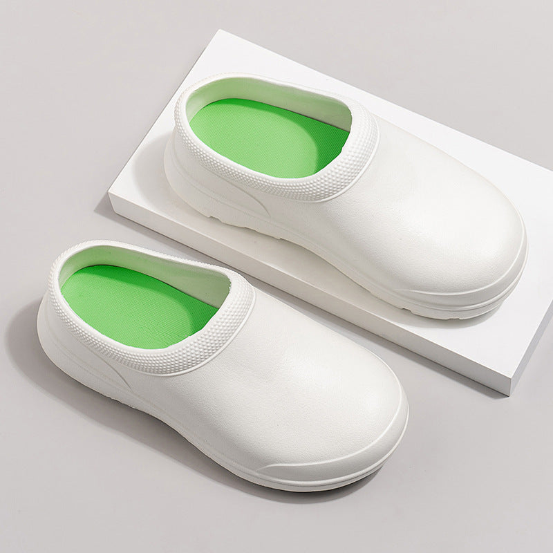 Breathable Non-Slip Waterproof and Oil-Proof Kitchen Shoes Men's Catering Work Shoes Couples Trendyy Casual Eva Non-Porous Hole Shoes