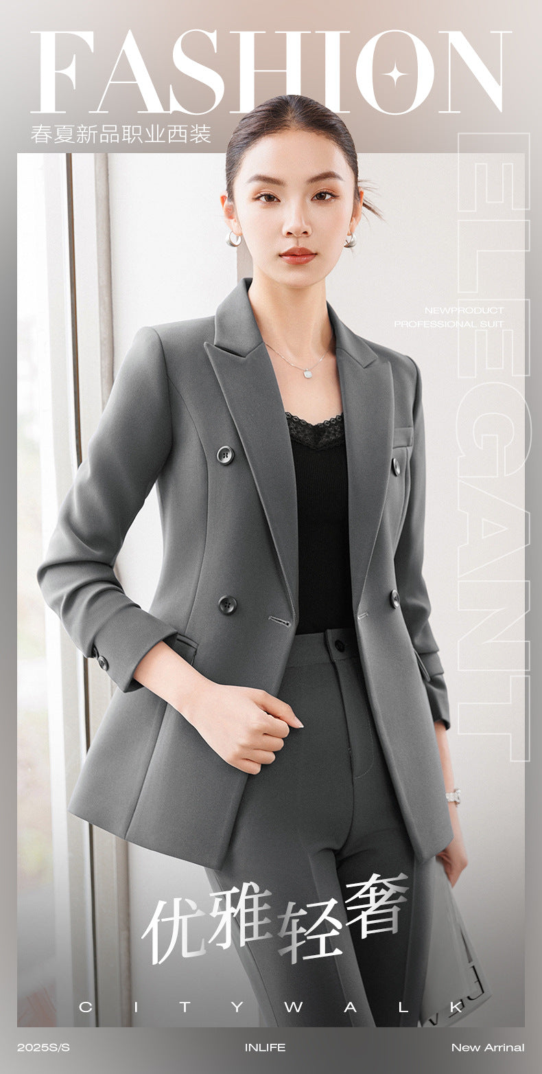 Cross-Border Women's Business Suit, Professional Attire for Interviews, College Student Blazer, Hotel High-End Elegant Workwear