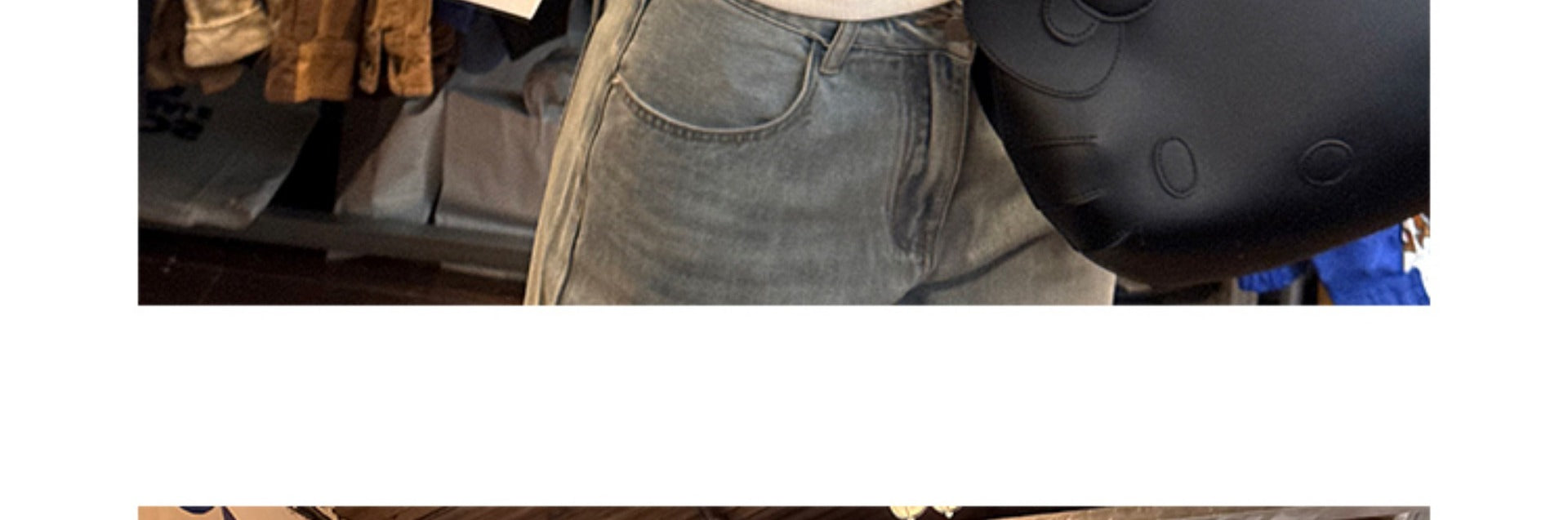 2025 Spring and Autum New Wide-Leg Ripped Jeans Women's Blue Loose Versatile Casual Straight Long Pants Trendy