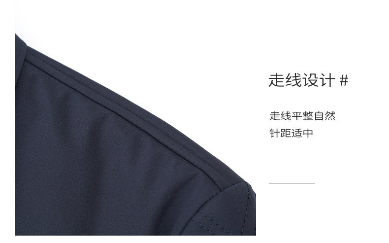 High-end men's mulberry silk cotton-padded coat business casual plaid middle-aged lightweight cotton-padded jacket autumn and winter men's lapel cotton-padded coat