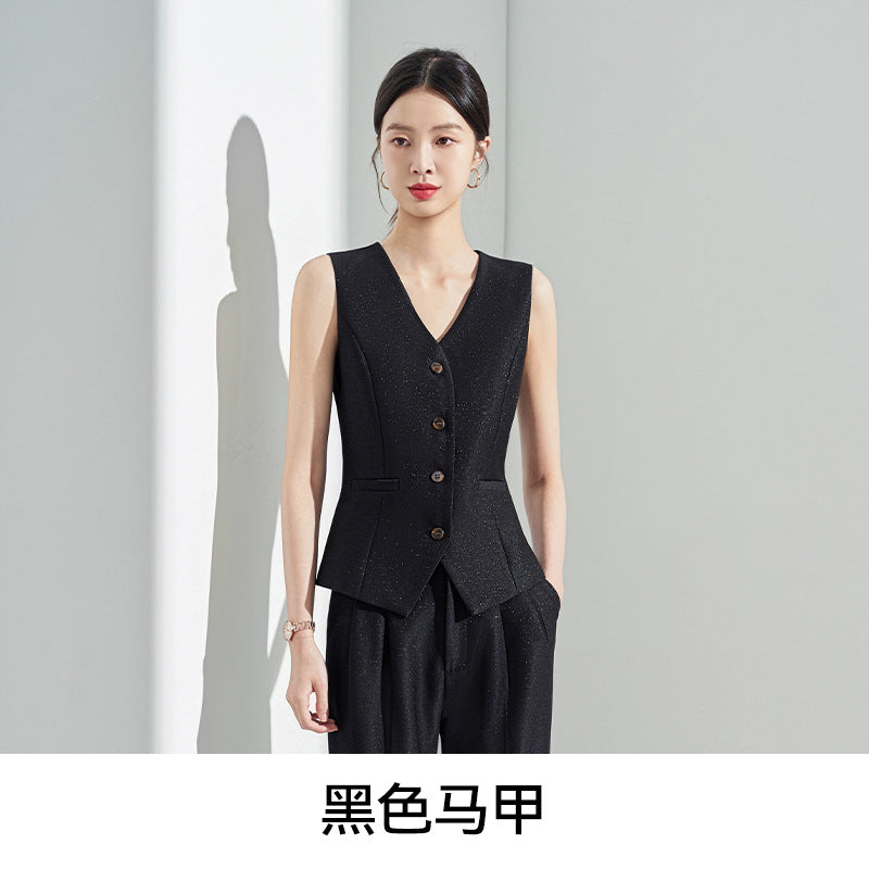 Blue Classy Professional Suit Suit for Women 2025 Spring & Fall New Style Workplace Formal Wear Elegant Work Clothing Three-Piece Suit