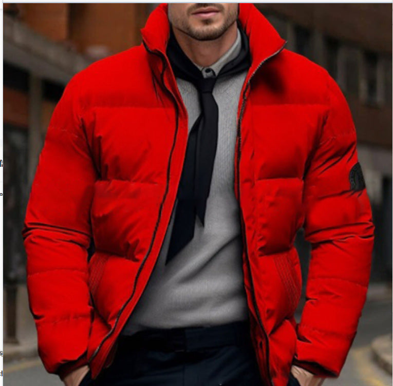 Cross-border Autumn and Winter Foreign Trade Men's Thickened Cotton-padded Clothes Men's European Size Labeling Cotton-padded Jacket Bread Clothes Casual plus size Cotton-padded Jacket Coat