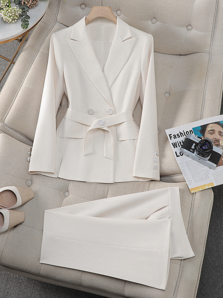 Cross-Border Professional Suit Set for Women, New Spring and Autumn Korean Style Casual Professional Attire, High-End Waist-Cinching Blazer Jacket