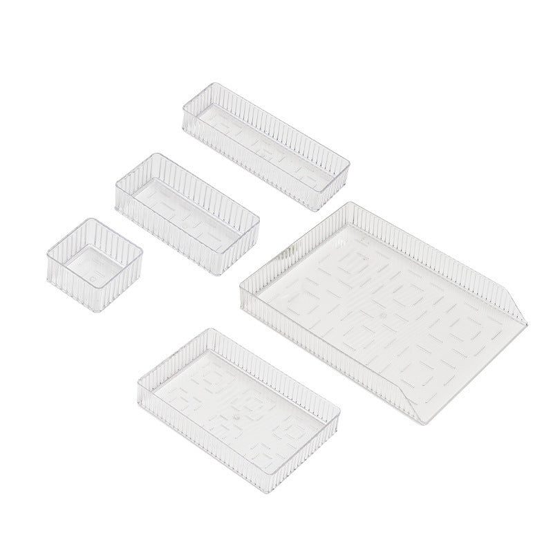 Transparent Wavy Drawer Storage Box Can Be Stacked with Storage Racks Desktop Cosmetics Storage Basket Sundry Partition Box