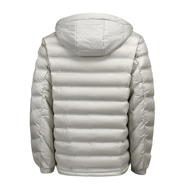 Cross-Border Wholesale 2025 Winter New Cotton-Padded Men's Short Hooded Jacket Trendy Brand Sports Warm Top Men's Clothing