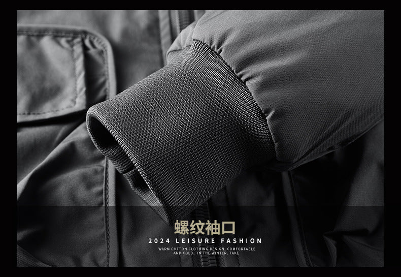 Flying Suit Men's Jacket Cotton Coat Autumn and Winter American Retro Loose Casual Middle-aged Casual Jacket Cotton Coat Coat