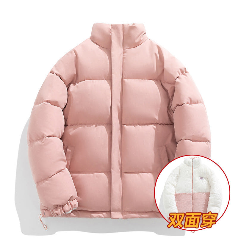 Men's Winter New Cotton Coat with Lamb Fleece, Thickened Couple's Stand Collar Casual Trendy Cotton Jacket Manufacturer