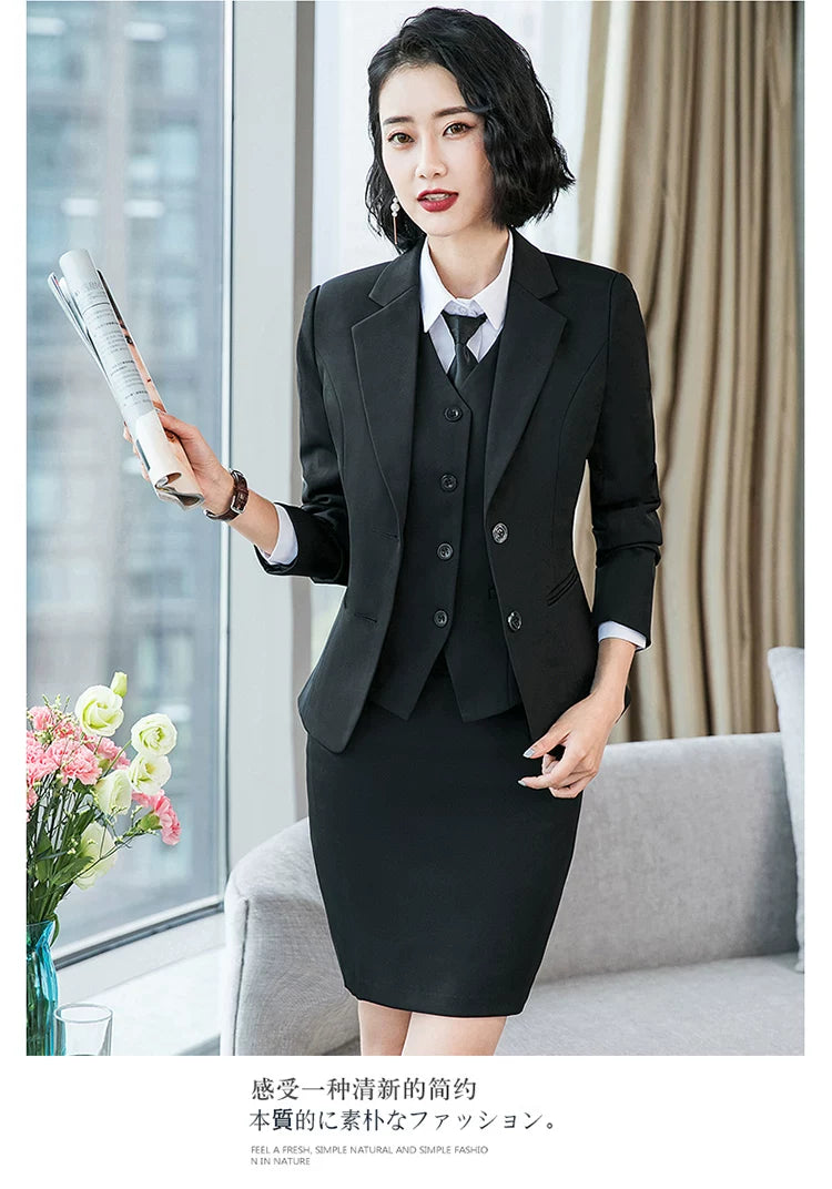 Workplace Women's Elegant Office Workers Korean Style Suit Skirt Two-piece Fashionable Casual British Style Small Suit suit