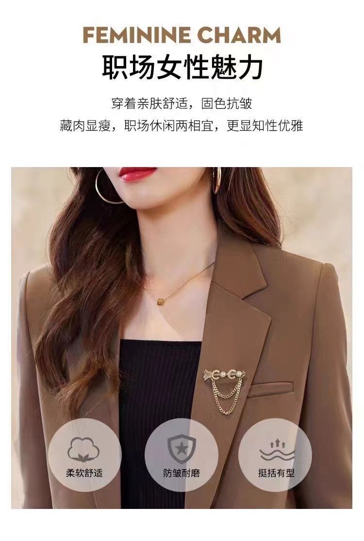 2025 Spring and Autumn New Suit Jacket Women's Casual Fashion Loose All-match Stylish Split Suit Jacket Trendy