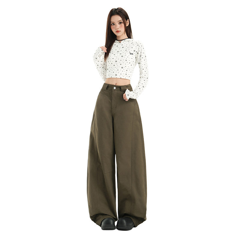 Raccoon House # Wizard of oz 2025 Early Autumn New Fashion High-Waisted Casual Versatile Cargo Pants Women's Casual Jeans