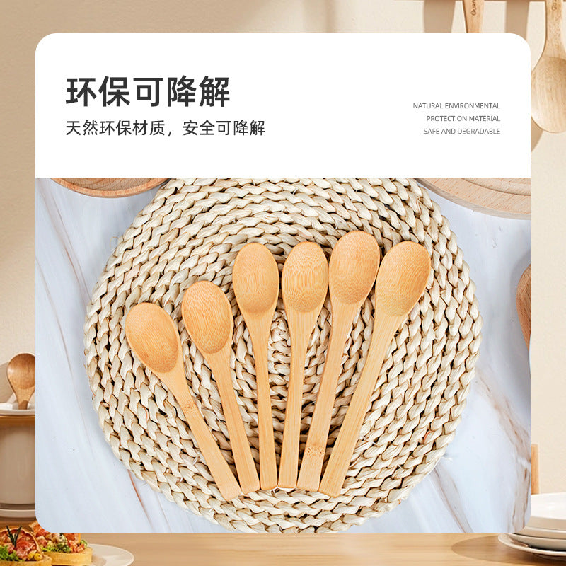 Bamboo Spoon Cross-Border to the Usa, Tea Spoon, Natural Wooden Spoon, Children's Spoon, Coffee Spoon, Honey Spoon, Bamboo Wooden Tableware, Small Spoon, Laser
