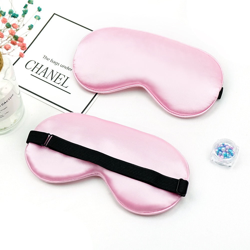 Cross-Border Wholesale Imitation Silk Eye Mask, Light-Blocking, Non-Pressing on the Eyes, Travel and Sleeping Eye Mask, Breathable Sleep Eye Mask, Adjustable