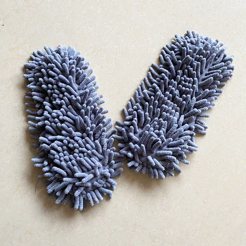 Chenille Lazy Supplies Removable and Washable Cleaning Winter Floor Slippers Floor Mopping and Cleaning Slippers Base 1 Pair