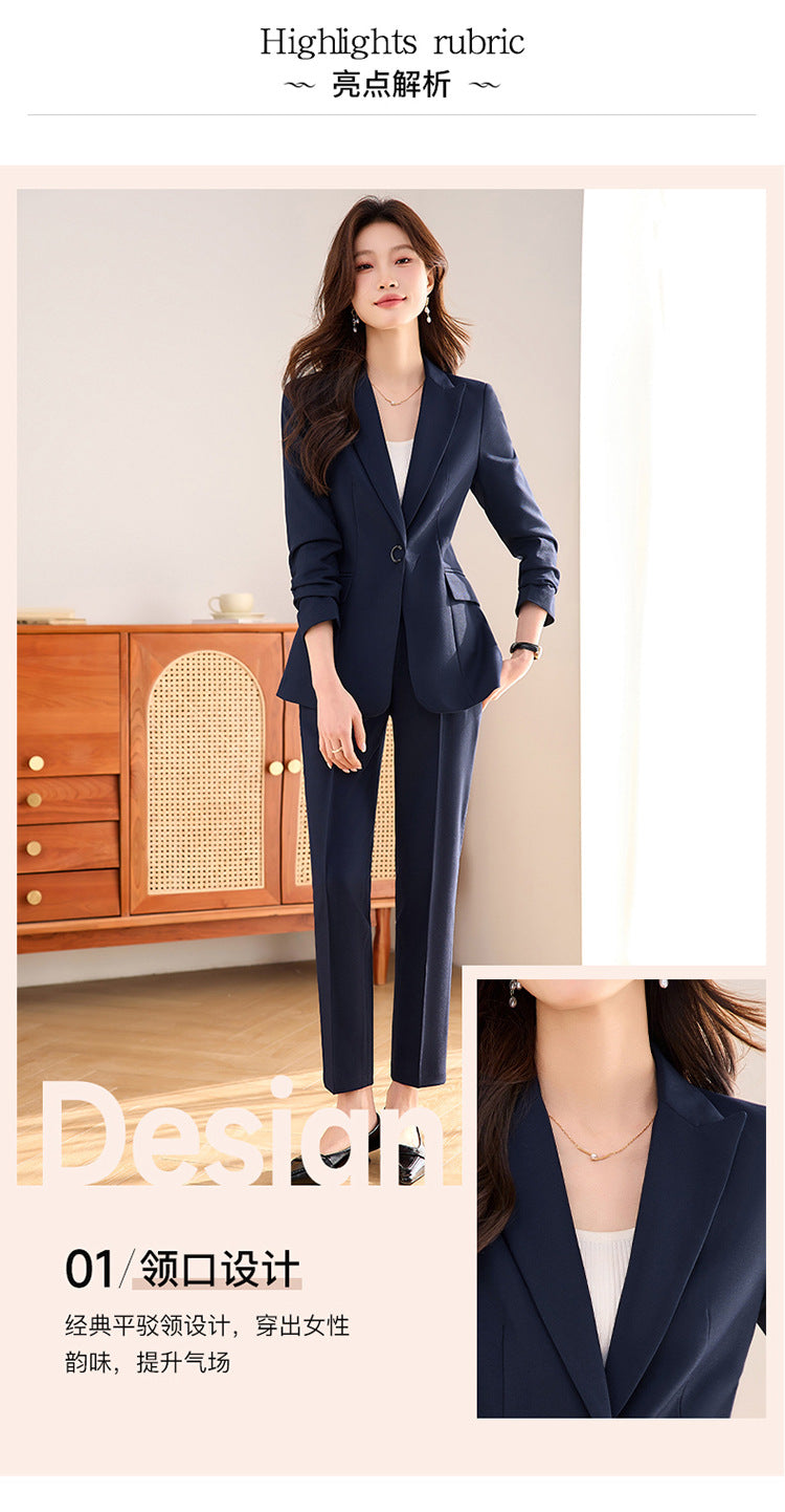 Suit suit Women's Spring and Autumn Business Dress Front Desk Reception Work Clothes Suit Interview Suit Sales Department Property Tooling