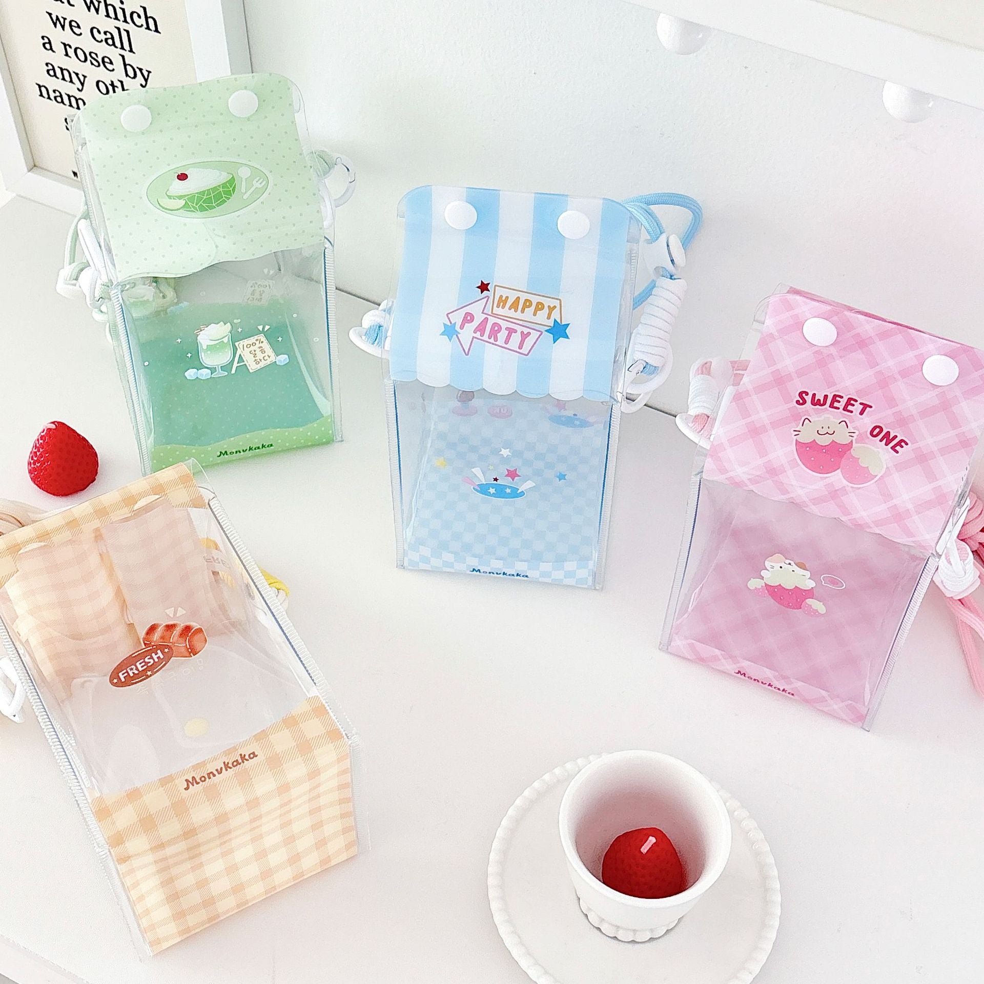 Original Cute Milk Carton Baby Bag, Blind Box Vinyl Storage Bag, Decorative Bag for Outing Baby, Portable Bag