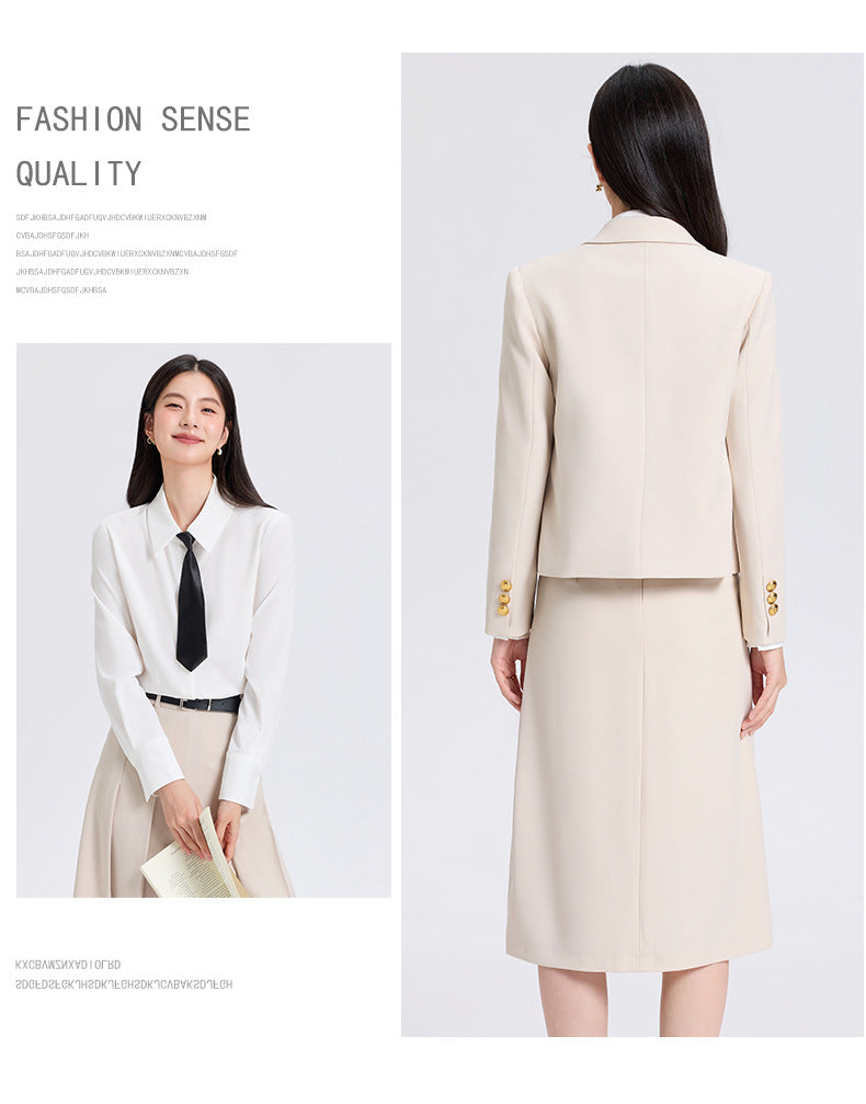 Cross-Border Gray Blazer for Women, New Spring and Autumn Professional Formal Suit, Short Blazer for College Students, High-End Feel