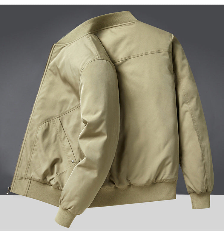 Autumn and Winter New Quilted Jacket Men's Casual Retro Versatile Baseball Uniform American Workwear Thickeneded Warm Cotton Jacket